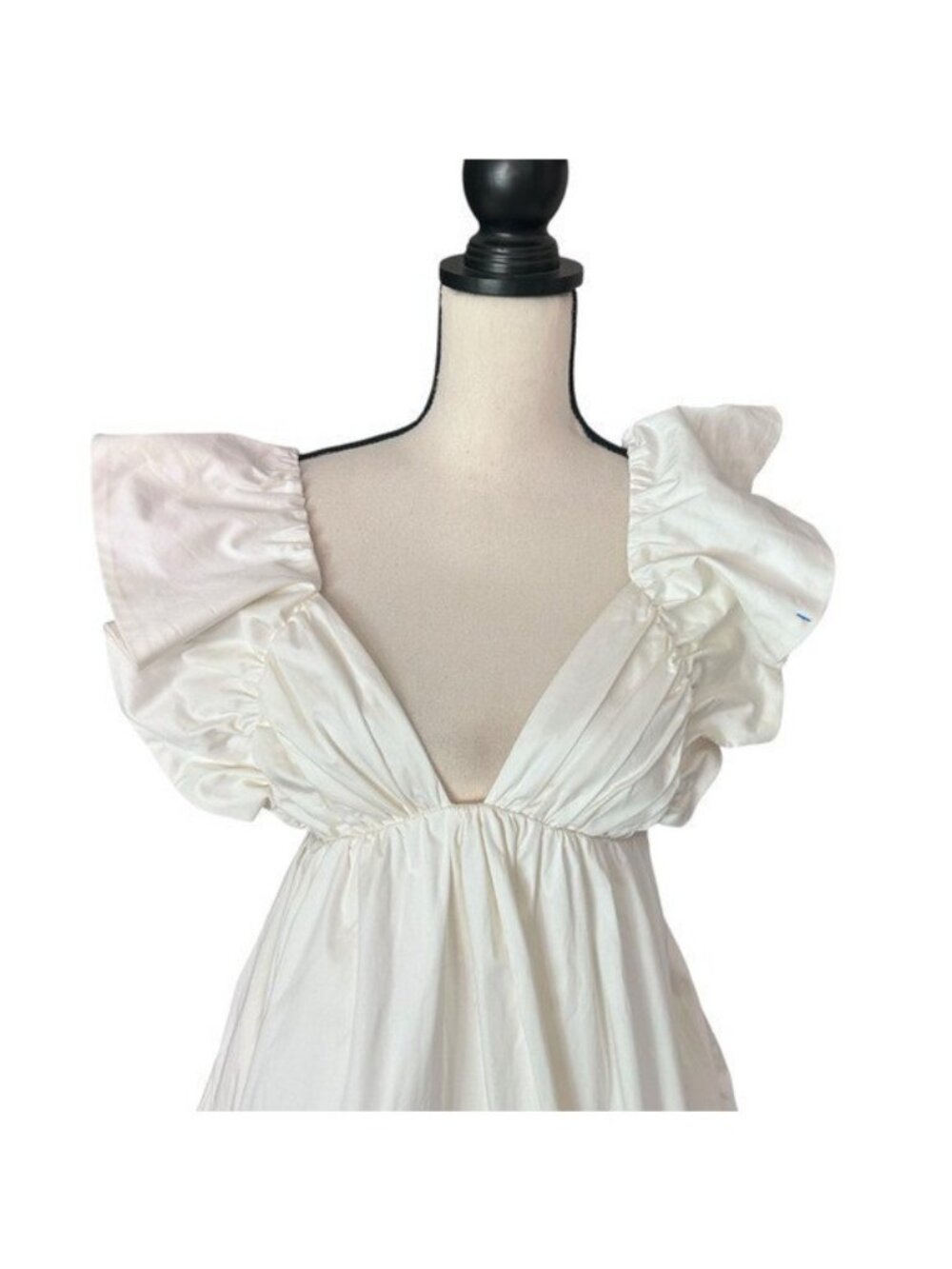NWT For Love & Lemons Clementine White Taffeta Mini Dress Size S - Picture 11 of 16